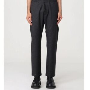 Barena Pants Men Grey wool jogger like new piped drawstring details